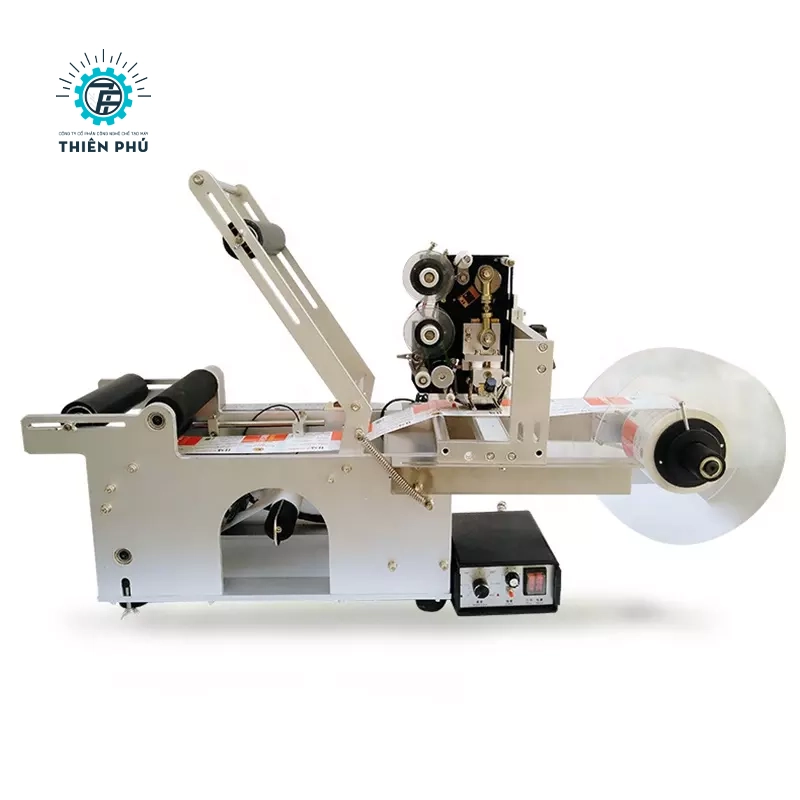 Máy Dán Decal Chai Tròn Bán Tự Động Có In Date Máy Dán Decal Chai Tròn Bán Tự Động Có In Date